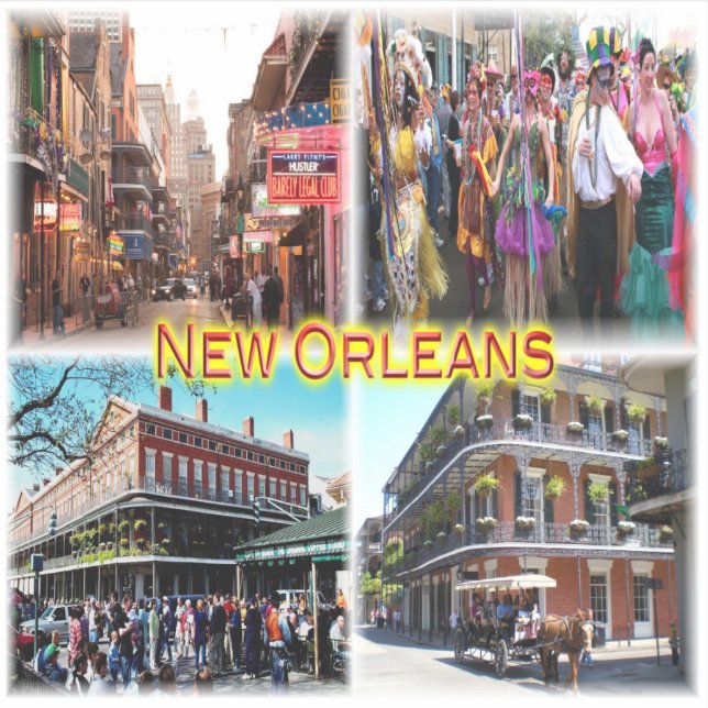 US New Orleans - Bourbon Street - Mardi Gras - Sticker (Front)