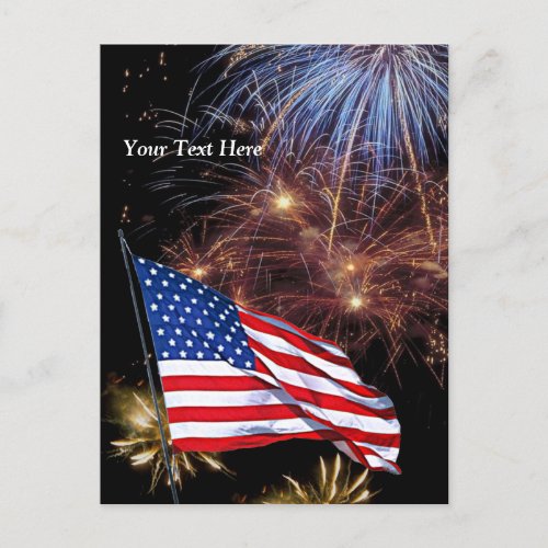 US of America Flag _ Independence Day Celebration Invitation Postcard