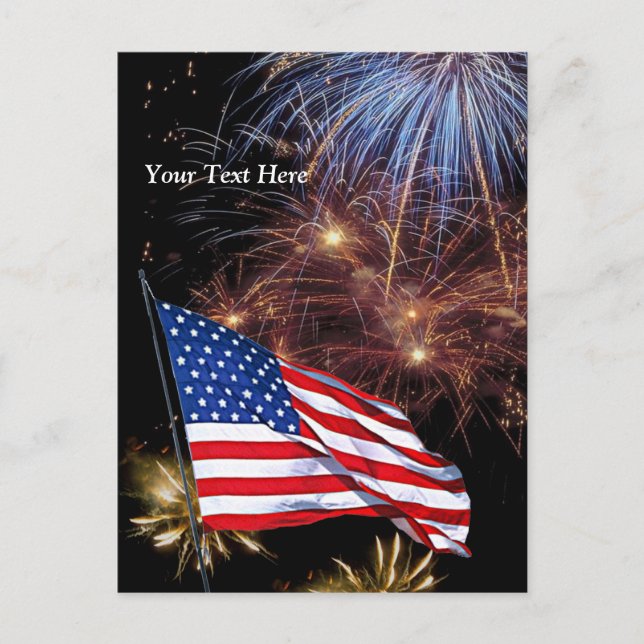 US of America Flag - Independence Day Celebration Invitation Postcard (Front)