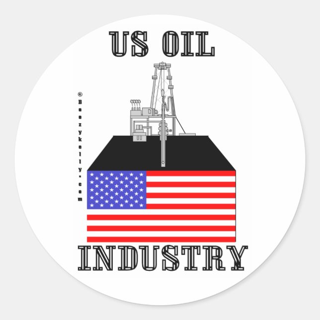 US Oil Industry,Oil Field Sticker,Oil Rigs,Oil,Gas Classic Round Sticker (Front)