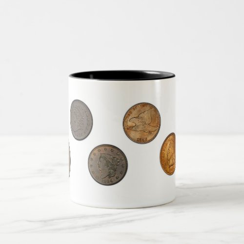 US One Cent Coins Two_Tone Coffee Mug