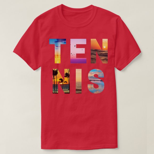 US Open Photographic Sunset Letters Tennis 1 T-Shirt (Design Front)