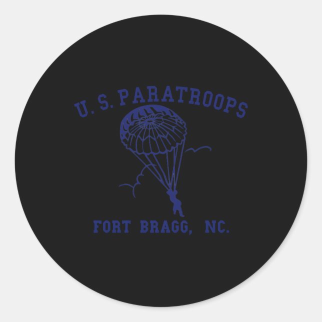 Us Paratroops Fort Bragg Nc Ww2 Classic Round Sticker (Front)