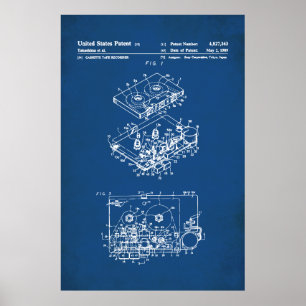 US Patent - Cassette Player Poster