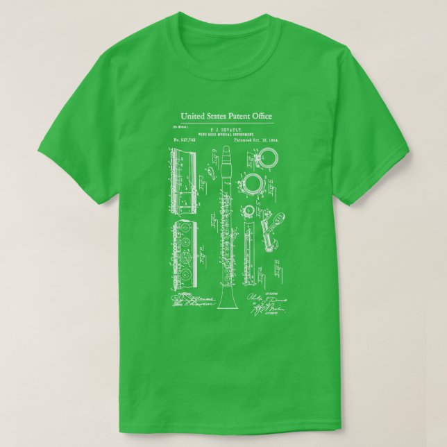 US Patent Clarinet T-Shirt (Design Front)