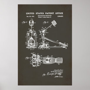 US Patent - Drum Pedal Poster