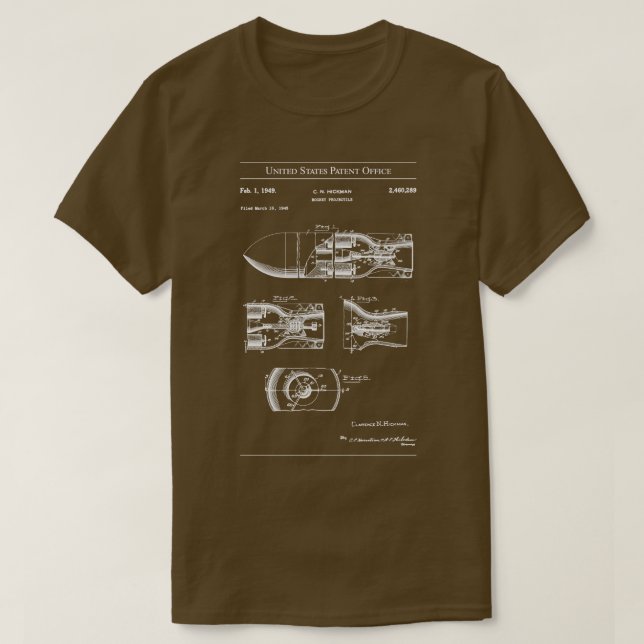 US Patent Rocket Projectile T-Shirt (Design Front)