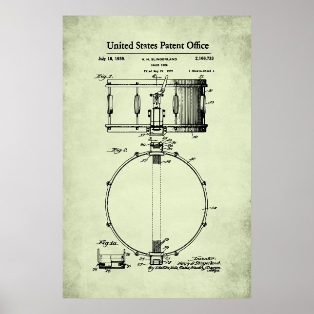 US Patent - Snare Drum Poster (Front)