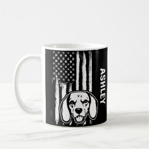 US Patriot Beagle USA Flag Dog Coffee Mug