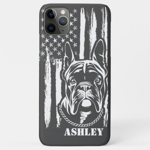 US Patriot Boston Terrier USA Flag Dog iPhone 11 Pro Max Case