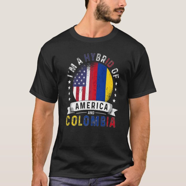US Patriot Colombia Flag American Colombian Grown T-Shirt (Front)