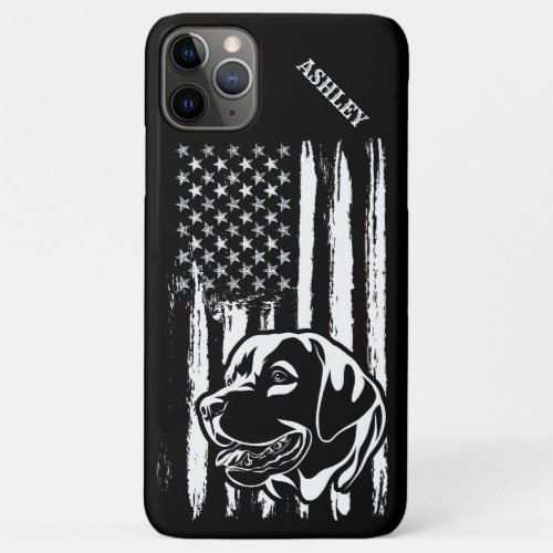 US Patriot Labrador Retriever USA Flag Dog iPhone 11 Pro Max Case