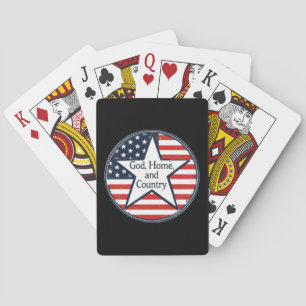 US patriot logo God Home Country US flag retro Poker Cards