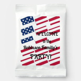 US Patriotic American Flag Tiles Calligraphy Text Margarita Drink Mix