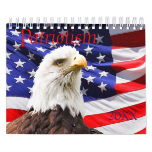 US Patriotic Calendar   Editable Year Text