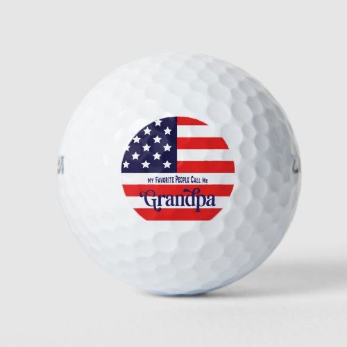 US Patriotic Flag Grandpa Golf Balls