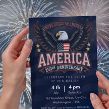 US Patriotic Invitation - 250th Anniversary Party