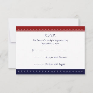 US Patriotic Military Invitation RSVP reply Card