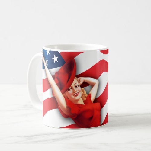 US Patriotic Retro Pin_up  Coffee Mug