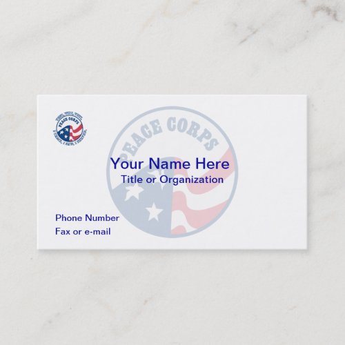 US Peace Corps Logo Business Card