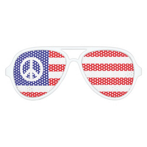 US Peace Flag Aviator Sunglasses