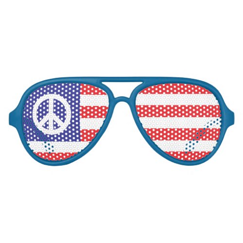 US Peace Flag Aviator Sunglasses