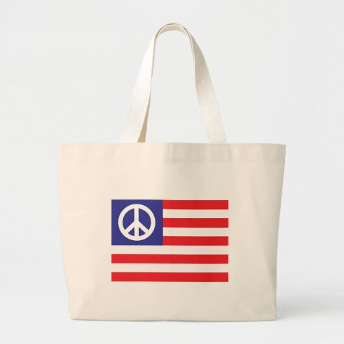 US Peace Flag Large Tote Bag