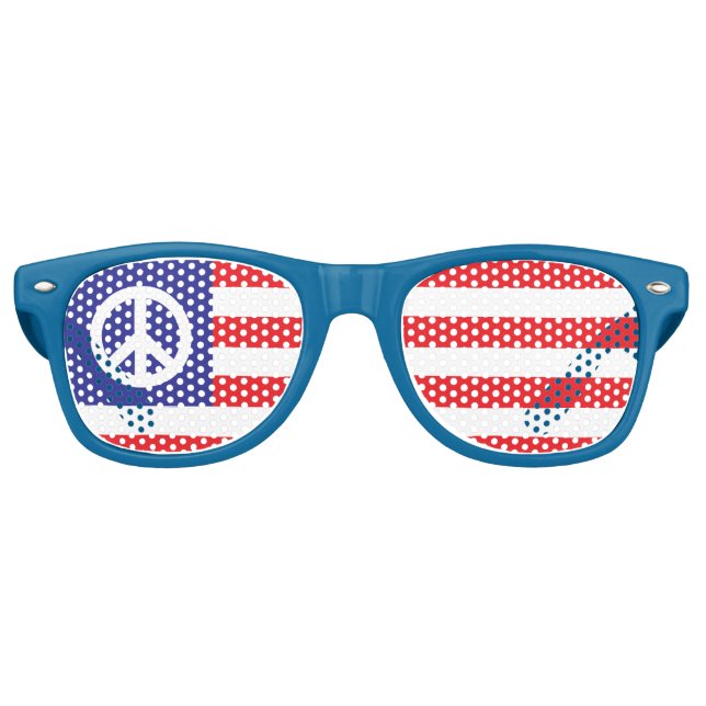 US Peace Flag Retro Sunglasses (Front)