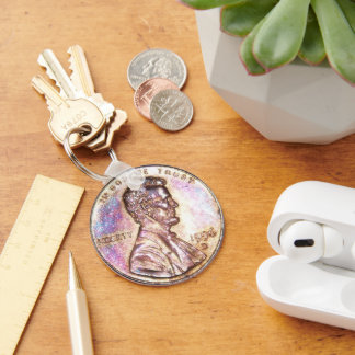 US Penny Copper Coin Keychain