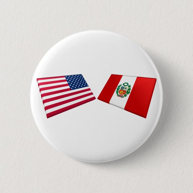 US & Peru Flags Button (Front)