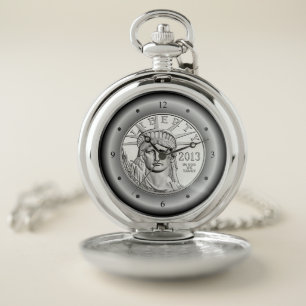 US Platinum Liberty Coin ~ Obverse 2013 ~ * ~ Pocket Watch