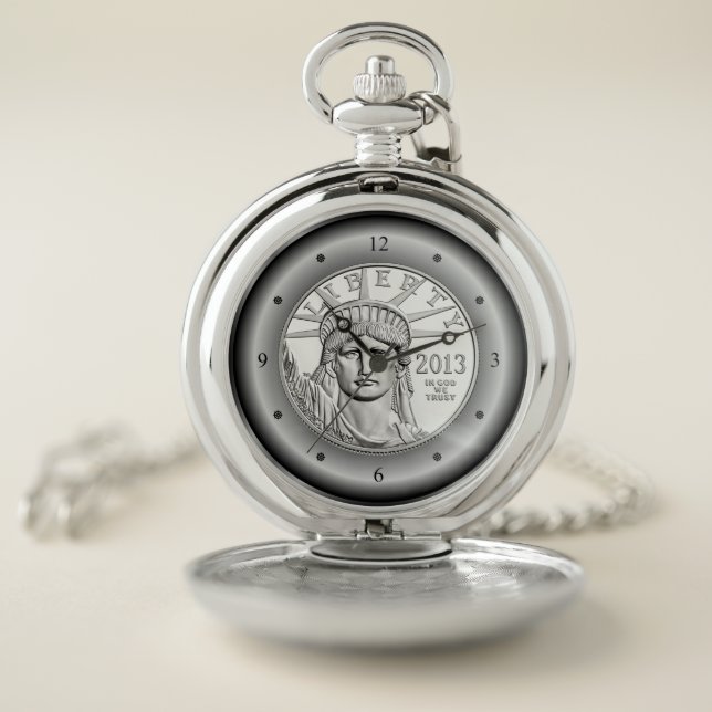 US Platinum Liberty Coin ~ Obverse 2013 ~ * ~ Pocket Watch (Inside)