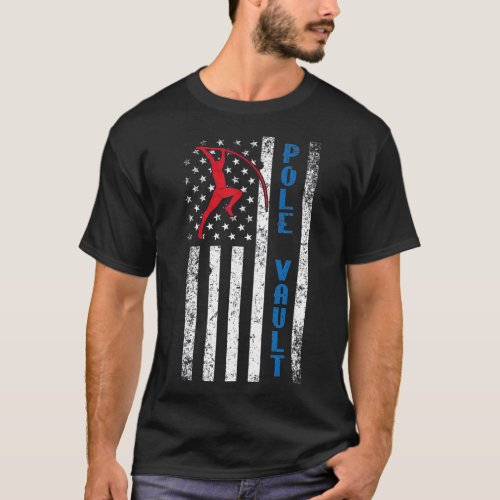 US Pole Vaulter American Pole Vault Flag T_Shirt