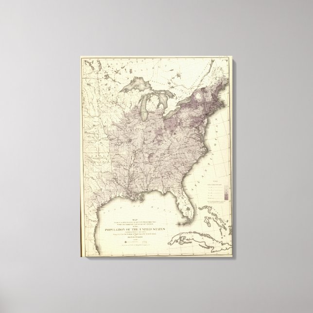 US Population 1850 Canvas Print (Front)