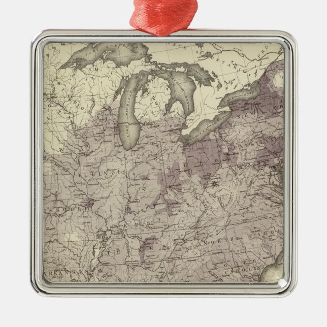 US Population 1850 Metal Ornament (Front)