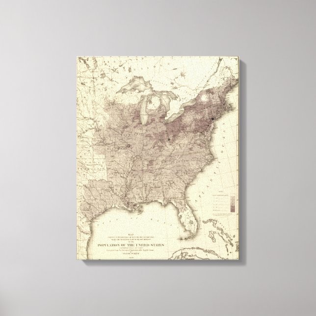 US Population 1860 Canvas Print (Front)