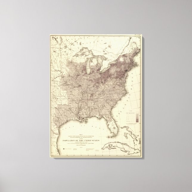US Population 1860 Canvas Print (Front)