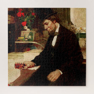 US President Abraham Lincoln at his desk Jigsaw Puzzle