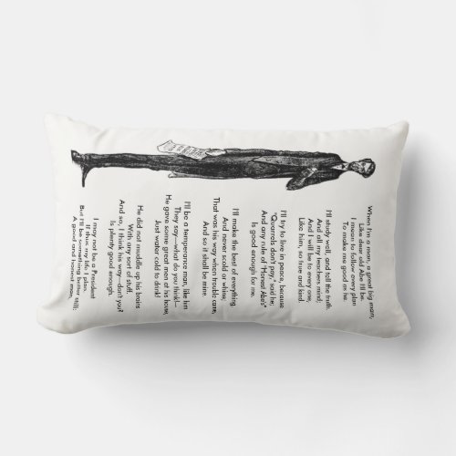US President Abraham Lincoln Vintage Nursery Rhyme Lumbar Pillow