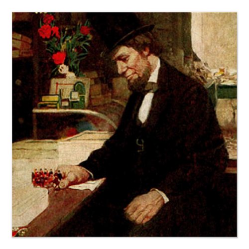 US President Abraham Lincoln with Rose and Hat Poster