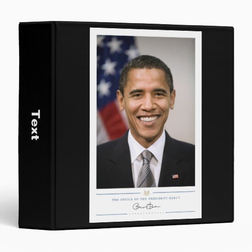 US President Elect Barack Obama  3 Ring Binder