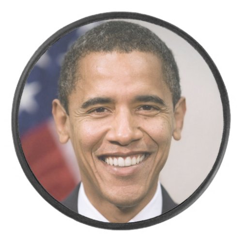 US President Elect Barack Obama  Hockey Puck