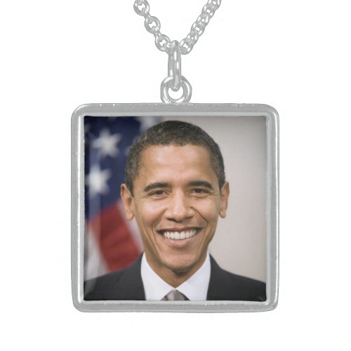 US President Elect Barack Obama  Sterling Silver Necklace