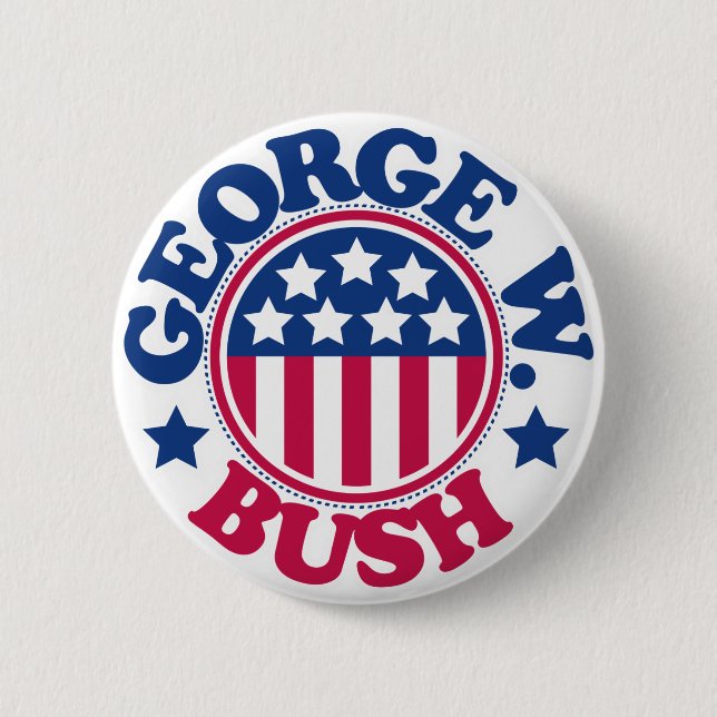 US President George W Bush Pinback Button (Front)