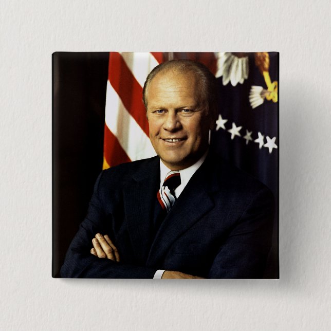 US President Gerald Rudolph Ford "Jerry" Portrait Button (Front)