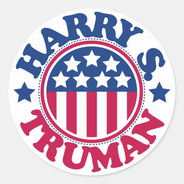 US President Harry S Truman Classic Round Sticker (Front)