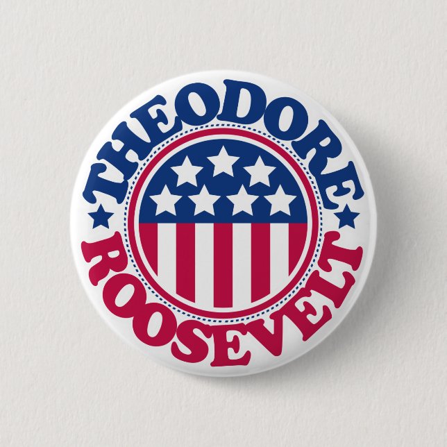 US President Theodore Roosevelt Button (Front)