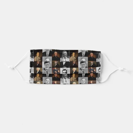 US Presidents Plus Hamilton and Franklin History Adult Cloth Face Mask (Front, Folded)