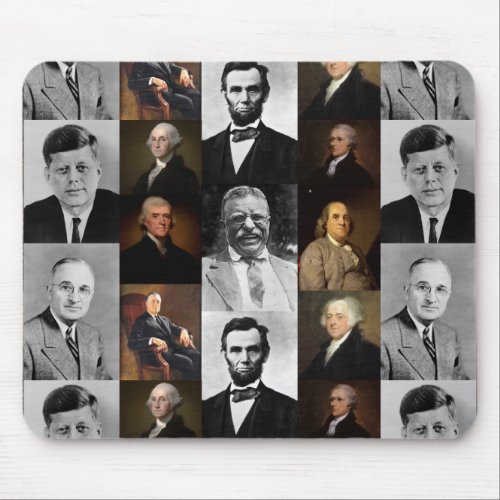 US Presidents Plus Hamilton and Franklin History Mouse Pad