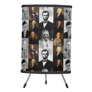 US Presidents Plus Hamilton and Franklin History Tripod Lamp